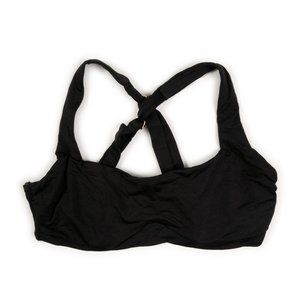 ATHLETA black unlined underwire racerback swim top size 32B/C